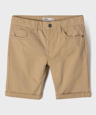 Bermuda regular en twill de coton à revers garçon vue1 - GEMO (ENFANT) - GEMO