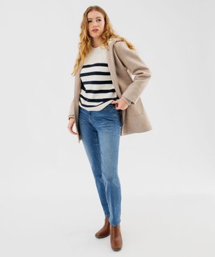 Manteau droit zippé à capuche femme vue5 - GEMO 4G FEMME - GEMO