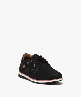 Derbies garçon unis à lacets avec semelle à liseré vue2 - GEMO (ENFANT) - GEMO