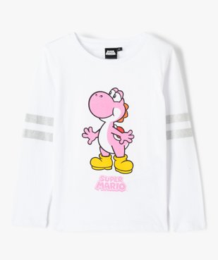 Tee-shirt fille à manches longues motif Yoshi et paillettes – Super Mario vue1 - MARIO - GEMO