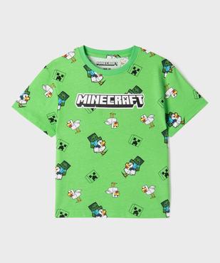 Tee-shirt manches courtes imprimé garçon - Minecraft vue2 - MINECRAFT - GEMO