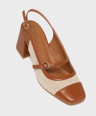 Escarpins slingbacks à talon large, bout carré et brides femme vue5 - FOLLOW ME - GEMO