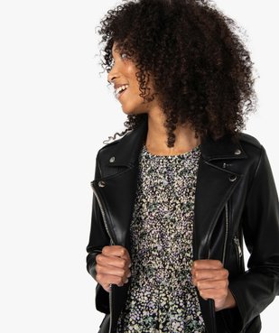 Blouson femme zippé style biker vue2 - GEMO(FEMME PAP) - GEMO