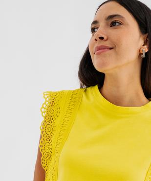 Tee-shirt sans manches avec empiècements en dentelle femme vue3 - GEMO(FEMME PAP) - GEMO