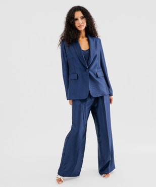 Veste de tailleur à grand col en matière satinée femme vue1 - GEMO(FEMME PAP) - GEMO