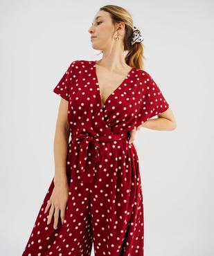 Combinaison pantalon haut cache-cœur en maille fluide femme vue2 - GEMO 4G FEMME - GEMO