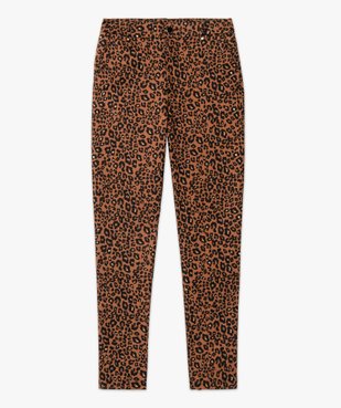 Pantalon droit en toile extensible imprimé léopard femme vue4 - GEMO(FEMME PAP) - GEMO
