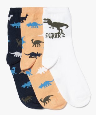 Chaussettes garçon à motifs dinosaures (lot de 3) vue1 - GEMO (ENFANT) - GEMO