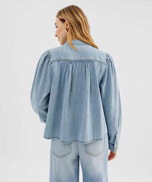 Chemise en jean coupe blouse ample femme vue3 - GEMO(FEMME PAP) - GEMO