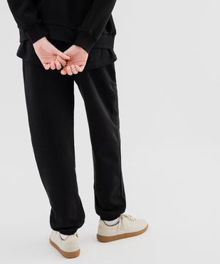 Pantalon de jogging en molleton uni à taille élastiquée femme vue3 - GEMO 4G FEMME - GEMO