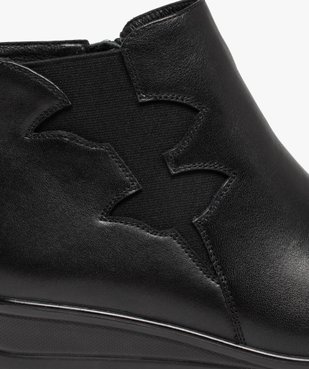 Boots femme confort unies à talon compensé vue6 - GEMO (CONFORT) - GEMO