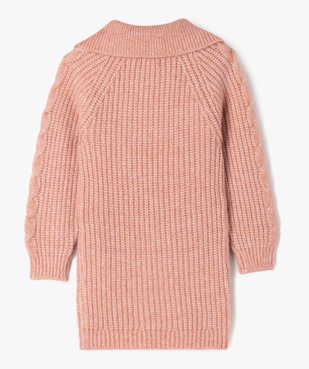 Robe pull en grosse maille avec col zippé fille vue3 - GEMO (ENFANT) - GEMO