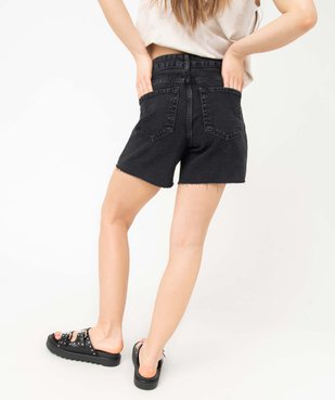 Short en jean femme taille haute à bords francs vue3 - GEMO(FEMME PAP) - GEMO