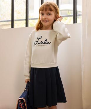 Robe bicolore avec inscription brodée fille - LuluCastagnette vue1 - LULUCASTAGNETTE - GEMO