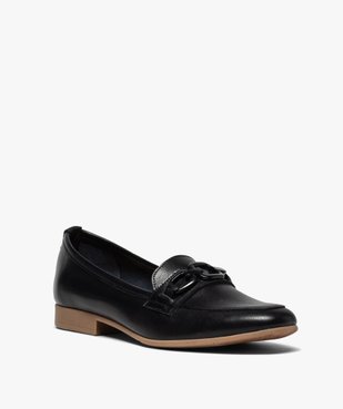 Mocassins femme unis à talon plat et barrette métallique vue2 - GEMO (CASUAL) - GEMO