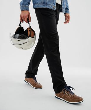 Baskets basses surpiquées à lacets, zip et fine semelle homme - Urban Steps vue1 - URBAN STEPS - GEMO