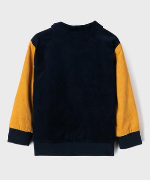 Blouson bicolore en velours côtelé garçon - LuluCastagnette vue5 - LULU CASTAGNETTE GEMO FOR GOOD - GEMO