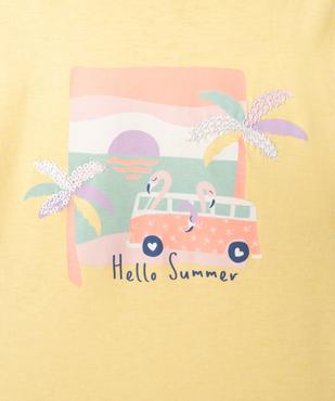 Tee-shirt à manches courtes avec motif en sequins bébé fille vue3 - GEMO 4G BEBE - GEMO