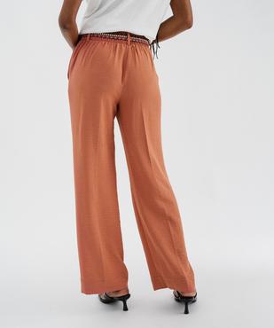 Pantalon fluide avec ceinture tissée femme vue3 - GEMO 4G FEMME - GEMO