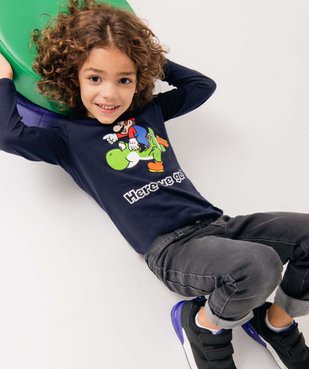 Tee-shirt garçon à manches longues imprimé - Super Mario vue1 - MARIO - GEMO