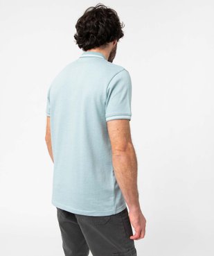 Polo homme à manches courtes et petit motif vue3 - GEMO (HOMME) - GEMO