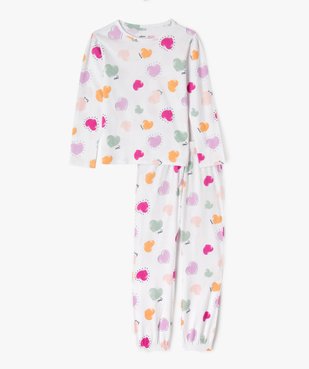 Pyjama en coton à motifs coeurs multicolores fille vue1 - GEMO (ENFANT) - GEMO