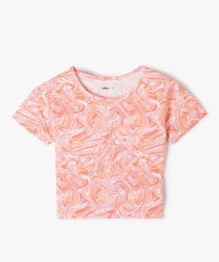 Tee-shirt fille court imprimé multicolore vue1 - GEMO (JUNIOR) - GEMO