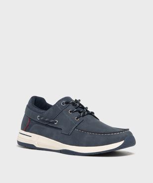 Chaussures bateau à lacets et semelle sport homme vue3 - URBAN STEPS - GEMO