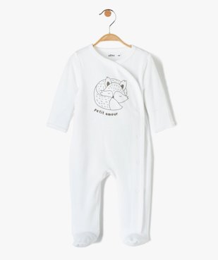 Pyjama bébé en velours à fermeture croisée devant vue1 - GEMO(BB COUCHE) - GEMO