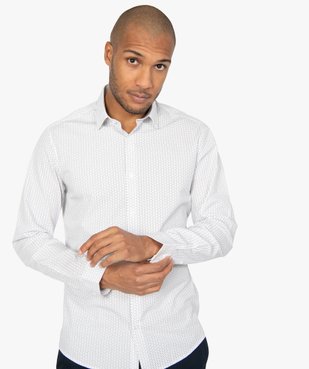 Chemise homme à petits motifs coupe slim vue1 - GEMO (HOMME) - GEMO