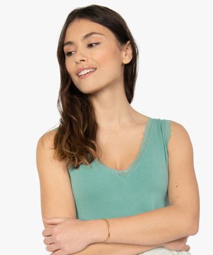 Débardeur femme avec décolleté en V en dentelle vue2 - GEMO C4G FEMME - GEMO