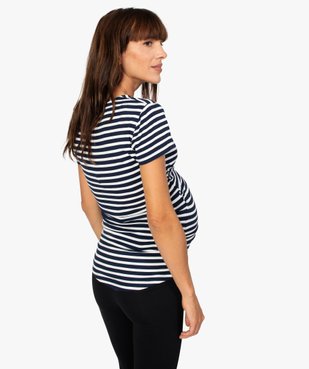 Tee-shirt de grossesse et allaitement cache-cœur vue3 - GEMO (MATER) - GEMO