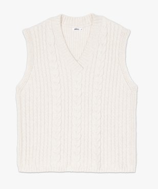Pull femme sans manches en maille torsadée vue4 - GEMO(FEMME PAP) - GEMO