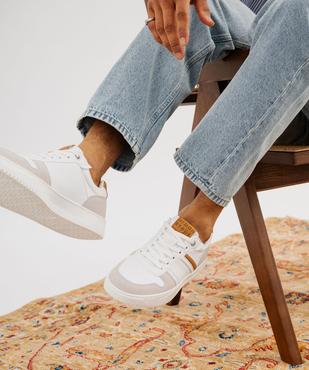 Baskets basses multimatières à semelle épaisse homme vue1 - URBAN STEPS - GEMO