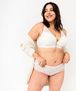 Soutien-gorge emboitant en dentelle bonnets coqués grande taille vue2 - GEMO(HOMWR FEM) - GEMO