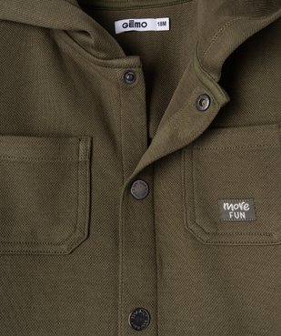 Chemise à capuche en coton piqué bébé garçon vue2 - GEMO(BEBE DEBT) - GEMO