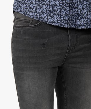 Jean homme skinny avec traces d'usure et délavage économe en eau vue2 - GEMO C4G HOMME - GEMO