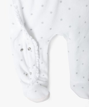 Pyjama bébé en velours avec ouverture avant et motifs étoiles vue2 - GEMO(BB COUCHE) - GEMO