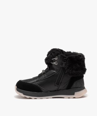 Boots fille unies à col fourré retourné - Kickers vue3 - KICKERS - GEMO