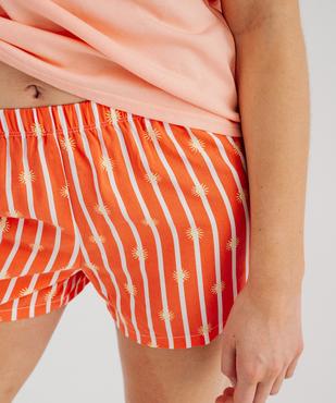 Pyjashort en coton et viscose imprimé femme vue5 - GEMO 4G FEMME - GEMO