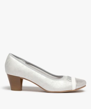 Escarpins femme confort à talon dessus métallisé vue1 - GEMO (CONFORT) - GEMO