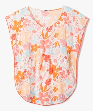 Robe de plage fille à motifs fleuris vue1 - GEMO (ENFANT) - GEMO