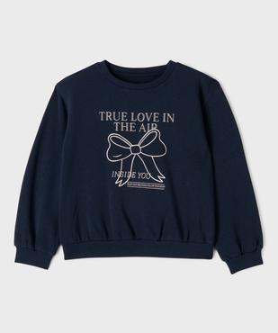 Sweat en molleton doux imprimé fille vue1 - GEMO 4G FILLE - GEMO