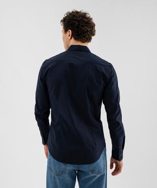 Chemise unie coupe slim en coton stretch homme vue11 - GEMO 4G HOMME - GEMO