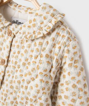 Veste en gaze de coton matelassé et fleuri à col Claudine bébé fille vue4 - GEMO(BEBE DEBT) - GEMO