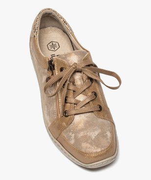 Derbies femme confort à lacets et zip dessus cuir vue5 - GEMO (CONFORT) - GEMO