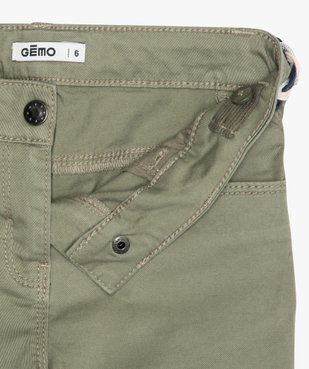 Pantacourt fille en toile avec ceinture tressée vue2 - GEMO (ENFANT) - GEMO
