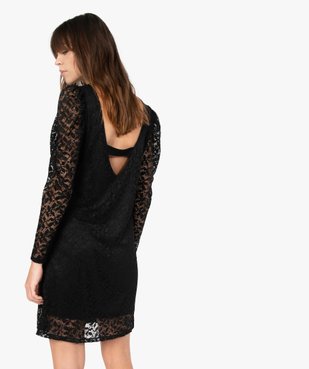 Robe femme à manches longues en dentelle vue3 - GEMO(FEMME PAP) - GEMO