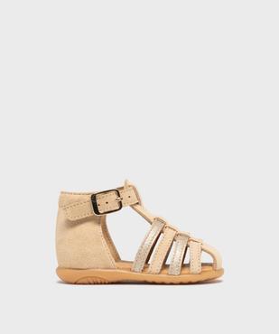 Chaussures premiers pas en cuir à brides bébé fille - Na ! vue1 - NA! - GEMO