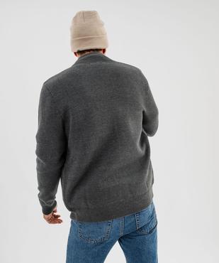 Gilet bimatière avec col montant et buste matelassé homme vue8 - GEMO (HOMME) - GEMO